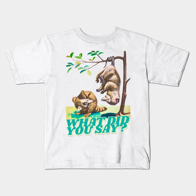 What did you say? Raccoon Retro Vintage Kids T-Shirt by REVISTANGO